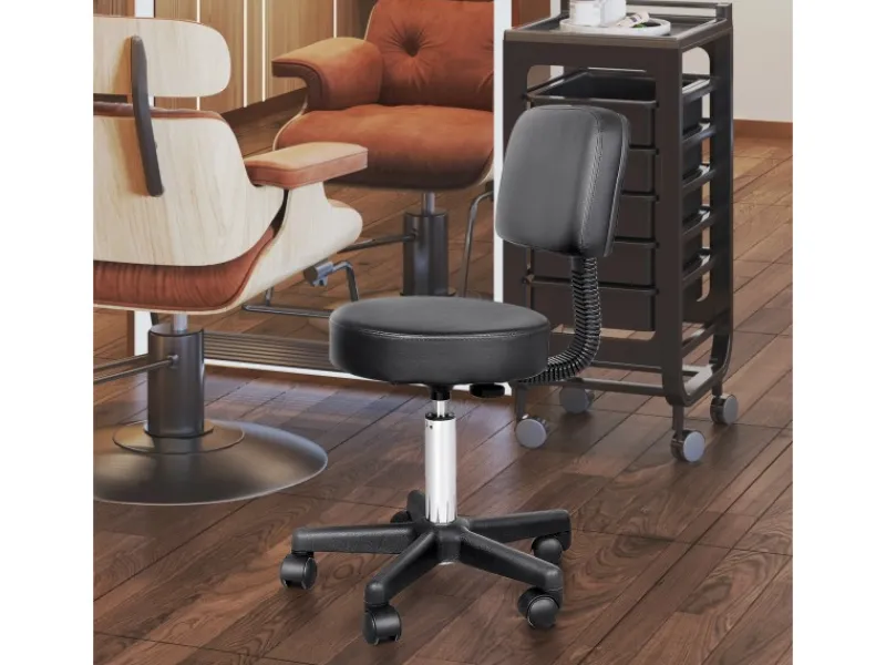 HOMCOM Rollhocker mit 5 Rollen Ø35 x 72-84 cm