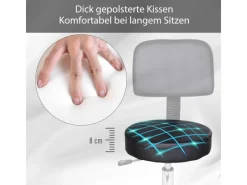 HOMCOM Rollhocker mit 5 Rollen Ø35 x 72-84 cm