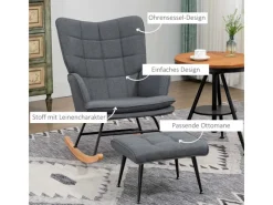 HOMCOM Schaukelstuhl mit Hocker