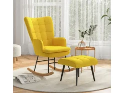 HOMCOM Hocker^Schaukelstuhl mit Hocker 64x90x89 cm