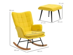 HOMCOM Hocker^Schaukelstuhl mit Hocker 64x90x89 cm