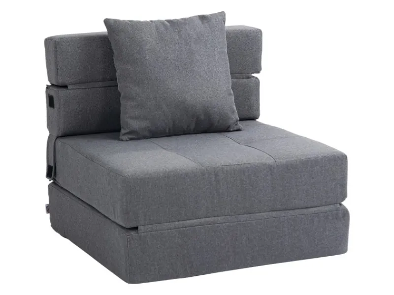 HOMCOM Sessel|Kissen^Schlafsessel Klappbar 2-in-1 mit Bettfunktion Kissen