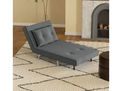 HOMCOM Sessel|Kissen^Schlafsessel mit Bettfunktion Kissen 77 x 88 x 83 cm
