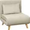 HOMCOM Schlafsessel Polyester Stahl Beige 72L x 78B x 79H cm
