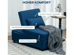 HOMCOM Sessel^Schlafsessel Polyester Schaumstoff 65,5L x 104B x 81H cm