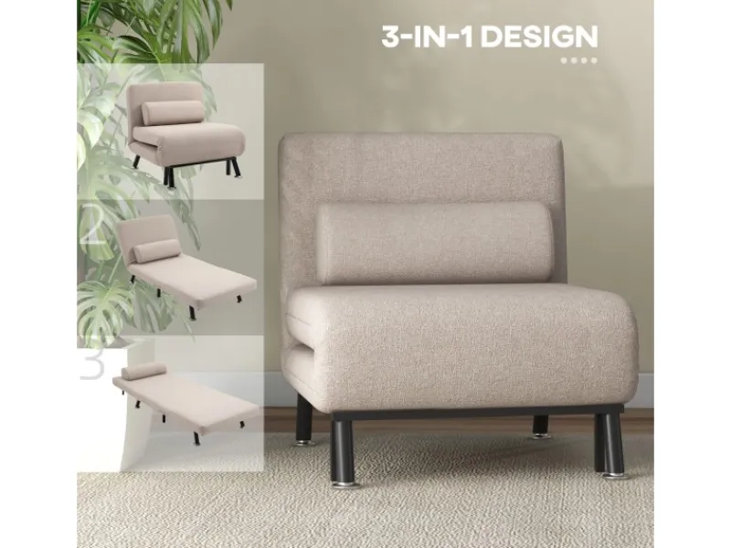 HOMCOM Schlafsessel Stahl Polyester 75L x 70B x 75H cm