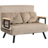HOMCOM Kissen^Schlafsofa mit Bettfunktion Rückenkissen 102 x 73 x 81 cm