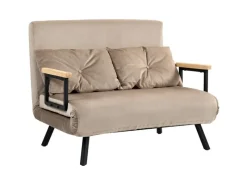 HOMCOM Kissen^Schlafsofa mit Bettfunktion Rückenkissen 102 x 73 x 81 cm