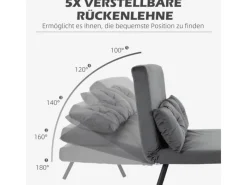 HOMCOM Sofas^Schlafsofa mit Bettfunktion Rückenkissen 102B x 73T x 81H cm