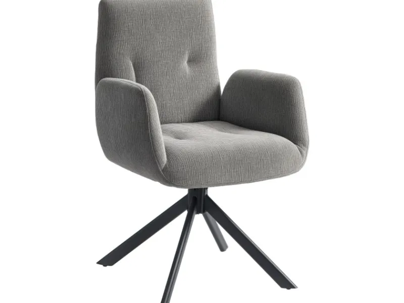 HOMCOM Sessel^Sessel Drehbar Loungesessel mit Armlehne für Wohnzimmer Schlafzimmer Dunkelgrau