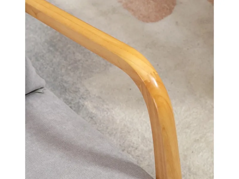 HOMCOM Sessel mit Armlehne Polyester Grau 61B x 78T x 76H cm