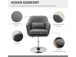HOMCOM Sessel^Sessel mit Armlehne Polyester 60B x 60T x 79-91H cm