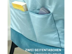 HOMCOM Sessel^Sessel mit Seitentasche Polyester Blau 80L x 78B x 100H cm