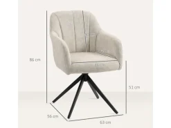 HOMCOM Sessel^Sessel Wohnzimmer Loungesessel mit Stahlbeine Samtoptik für Schlafzimmer Beige