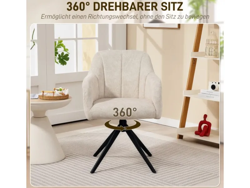 HOMCOM Sessel^Sessel Wohnzimmer Loungesessel mit Stahlbeine Samtoptik für Schlafzimmer Beige