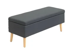 HOMCOM Hocker^Sitzbank mit Stauraum Polsterbank 110 x 39 x 45 cm Dunkelgrau