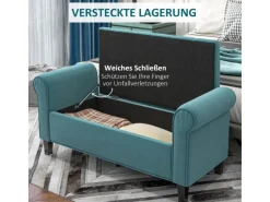 HOMCOM Sitzbänke^Sitzbank mit Stauraum bis 120 kg Belastbar 126 x 48,5 x 47 cm