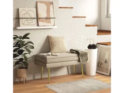 HOMCOM Sitzbänke^Sitzbank Polsterbank mit Stauraum Samtoptik 79 x 37 x 43 cm