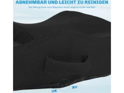 HOMCOM Sitzkissen Orthopädisches Polyester Schwarz 44L x 39B x 13H cm