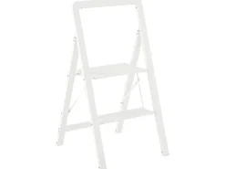 HOMCOM Hocker^Trittleiter Aluminium 49,5L x 41,5B x 82,6H cm Weiß