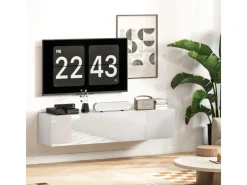 HOMCOM TV Schrank Hängend TV Board 140 cm für Fernseher Weiß
