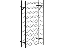 HOMCOM Weinregal Weinständer 60 Flaschen Wandbefestigung Metall Schwarz
