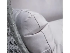 Home Deluxe Kissen^Hängesessel Twin aus Polyrattan mit Regenabdeckung Grau