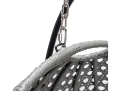 Home Deluxe Kissen^Hängesessel Twin aus Polyrattan mit Regenabdeckung Grau