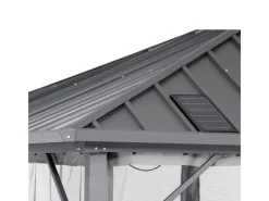 Home Deluxe Pavillon Azur 270 cm x 270 cm x 200 cm Solar-LED-Beleuchtung