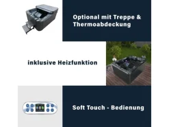 Home Deluxe Insektenschutz^Whirlpool Black Marble für 3 Personen 210 x 160 x 85 cm