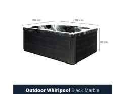 Home Deluxe Insektenschutz^Whirlpool Black Marble für 3 Personen 210 x 160 x 85 cm