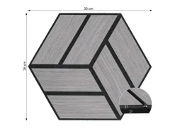 Homestyle4u Akustikpaneele 30 x 26 cm 10 Stück Hexagon Wandpaneele Holz