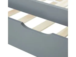 Homestyle4u Betten^Ausziehbett 90 x 200 cm Grau 2506