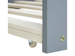 Homestyle4u Betten^Ausziehbett 90 x 200 cm Grau 2506