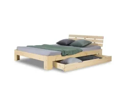 Homestyle4u Betten^Bettkasten in Braun 173x16x63 cm 1910