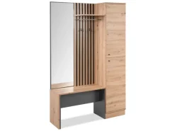 Homestyle4u Möbelserien^Garderobe Industrial Flurgarderobe Sitzbank Garderobenpaneel