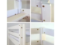 Homestyle4u Vorhänge^Hochbett 90x200 Weiß mit Rutsche Vorhang 1575