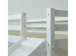 Homestyle4u Vorhänge^Hochbett 90x200 Weiß mit Rutsche Vorhang 1575