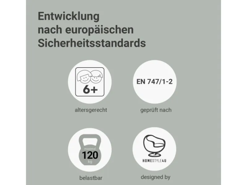 Homestyle4u Betten^Hochbett 90x200 Weiß Vorhang 1544