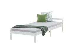 Homestyle4u Betten^Holzbett 90 x 200 cm Weiß 1412