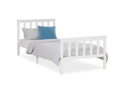 Homestyle4u Betten^Holzbett 90 x 200 cm Weiß 1416