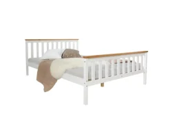 Homestyle4u Betten^Holzbett 140 x 200 cm Weiß 1843