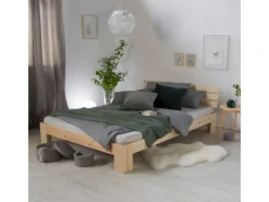 Homestyle4u Betten^Holzbett 120 x 200 cm mit Lattenrost in Braun 2192