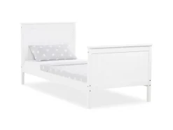 Homestyle4u Jugendbett Holzbett 90 x 200 cm Einzelbett Bettgestell Weiß 1419