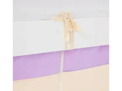 Homestyle4u Betten^Kinder Hochbett 90x200 Rutsche Lila Peach Kinderbett Weiß 2950