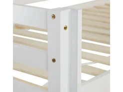 Homestyle4u Betten^Kinder Hochbett 90x200 Rutsche Lila Peach Kinderbett Weiß 2950