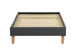 Homestyle4u Betten^Polsterbett mit Matratze 90x200 Grau