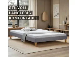 Homestyle4u Polsterbett mit Lattenrost 120x200 cm in Grau 1983