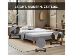 Homestyle4u Polsterbett mit Lattenrost 120x200 cm in Grau 1983