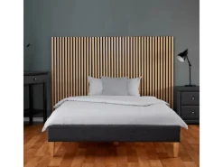 Homestyle4u Polsterbett mit Lattenrost 140x200 cm in Grau 2508